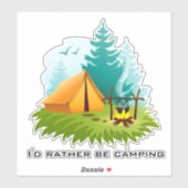 Camping Zelt-Holz-Designkleber Aufkleber (Blatt)