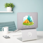 Camping Zelt-Holz-Designkleber Aufkleber (Laptop auf Schreibtisch)