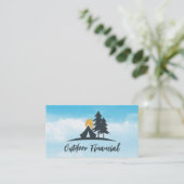 Camping Zelt im Wald | Sky Visitenkarte (Stehend Vorderseite)