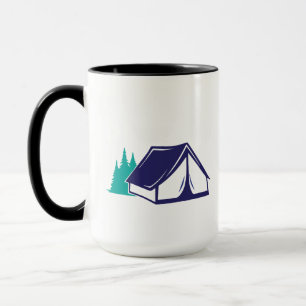 Camping Zelt im Wald Tasse