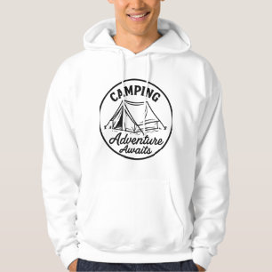 Camping Zelt-Kontur-Logo im Schwarzen Kreis Hoodie