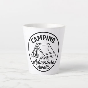 Camping Zelt-Kontur-Logo im Schwarzen Kreis Milchtasse