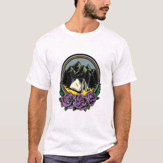 Camping Zelt Natur I Camper Wandern Rose Camping T-Shirt