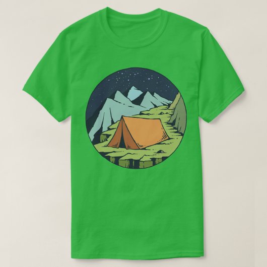 Camping Zelt Night T-Shirt (Design vorne)