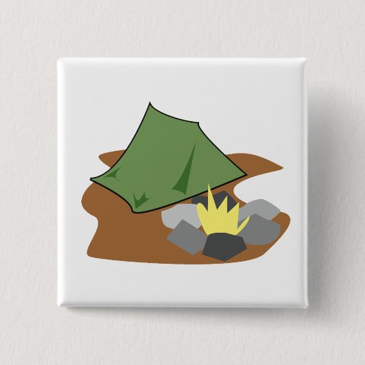 Camping Zelt und Campfire Abenteuer im Freien Button (Vorderseite)