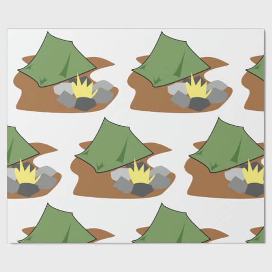 Camping Zelt und Campfire Abenteuer im Freien Geschenkpapier (Flach)