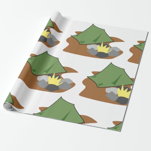 Camping Zelt und Campfire Abenteuer im Freien Geschenkpapier (Ungerollt)