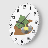 Camping Zelt und Campfire Abenteuer im Freien Große Wanduhr (Winkel)