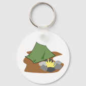 Camping Zelt und Campfire Abenteuer im Freien Schlüsselanhänger (Rückseite)