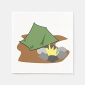 Camping Zelt und Campfire Abenteuer im Freien Serviette (Vorderseite)