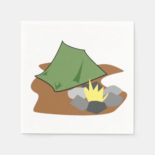 Camping Zelt und Campfire Abenteuer im Freien Serviette (Vorderseite)