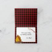 Camping Zelt und Campfire mit Foto Vielen Dank Dankeskarte (Innenseite)