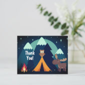 Camping, Zelt, Waldtiere Berge Danke Postkarte (Stehend Vorderseite)