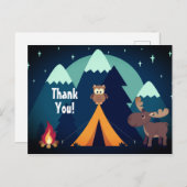 Camping, Zelt, Waldtiere Berge Danke Postkarte (Vorne/Hinten)