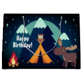 Camping, Zelt, Waldtiere Geburt Große Geschenktüte (Vorderseite)