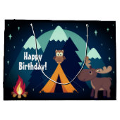 Camping, Zelt, Waldtiere Geburt Große Geschenktüte (Rückseite)