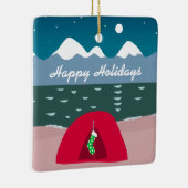 Camping Zelt zu Weihnachten Keramikornament (Rechts)
