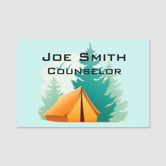 Camping Zent Woods Design Name Tag Namensschild (Vorderseite)