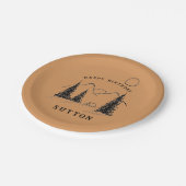 Camping zu personalisierten Tellern Pappteller (Schrägansicht)