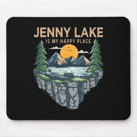 Camping zum Angeln - Mein glücklicher Platz Jenny Mousepad (Vorne)