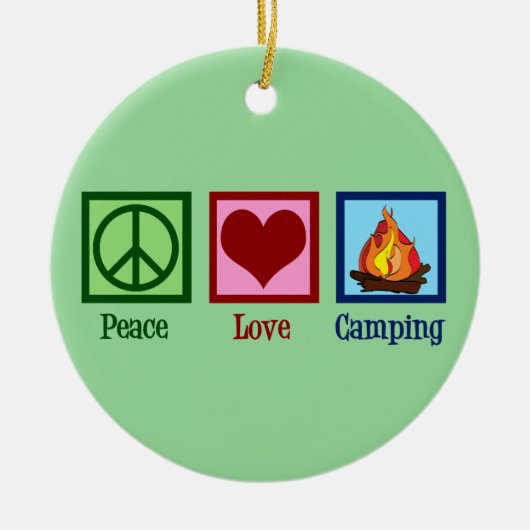 Camping zur Liebe des Friedens Keramik Ornament (Vorne)