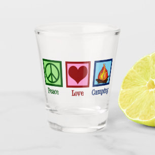 Camping zur Liebe des Niedlichen Friedens Schnapsglas
