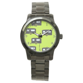 Campinganhänger auf grün armbanduhr