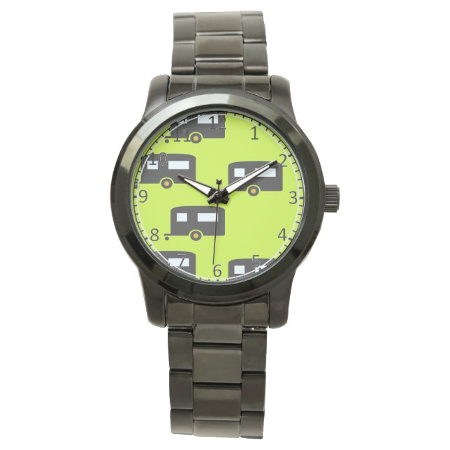Campinganhänger auf grün armbanduhr (Vorderseite)