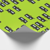 Campinganhänger auf grün geschenkpapier (Ecke)