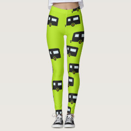 Campinganhänger auf grün leggings