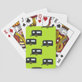 Campinganhänger auf grün spielkarten