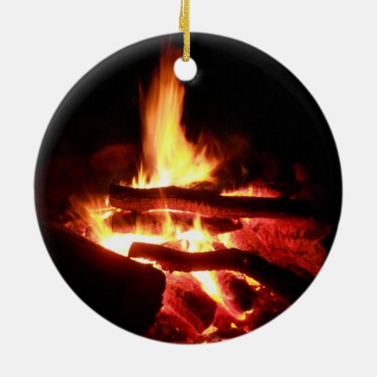 Campingfeuer Keramik Ornament (Hinten)
