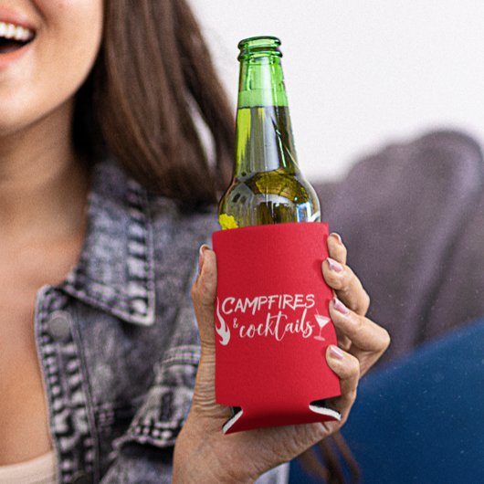 Campingfeuer und Cocktails Camping trinken Dosenkühler