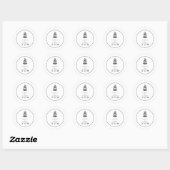 Campingliebe Hochzeit Runder Aufkleber (Blatt)