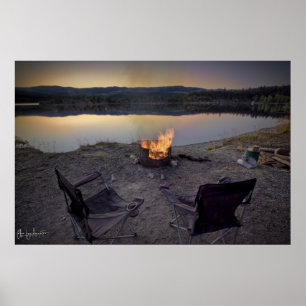 Campingplatz bei Dusk Print Poster