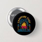 Campingplatz Chef Meister des Marshmallow Wandernd Button (Vorne & Hinten)