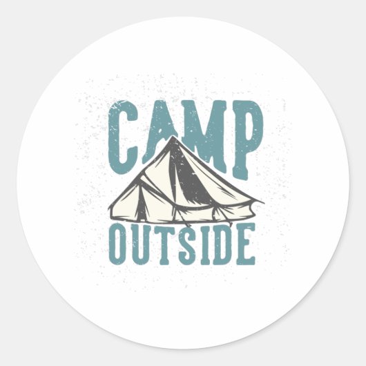 Campingplatz draußen mit Camping Runder Aufkleber (Vorderseite)
