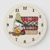 Campingplatz fügt Familienname gnome hinzu Große Wanduhr (Vorderseite)