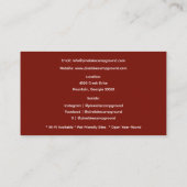 Campingplatz für Dunkle Burgund Visitenkarte (Rückseite)