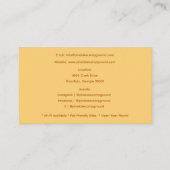 Campingplatz für hellgelbe Wälder Visitenkarte (Rückseite)