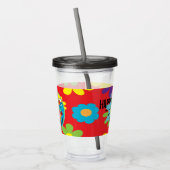 Campingplatz Groovy Blume Bären Kinder Tumbler Acryltrinkbecher (Links)