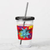 Campingplatz Groovy Blume Bären Kinder Tumbler Acryltrinkbecher (Rückseite)