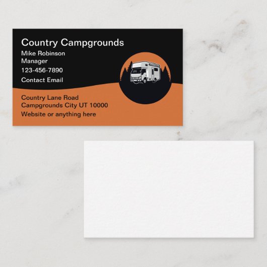 Campingplatz Holiday Park Business Cards Visitenkarte (Vorne/Hinten)