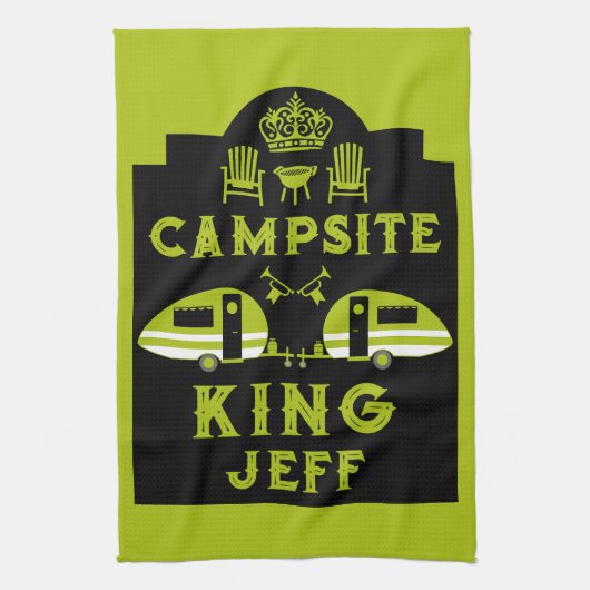 Campingplatz King Geschenke für Campinggäste Geschirrtuch (Vertikal)