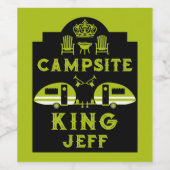 Campingplatz King Geschenke für Campinggäste Weinetikett (Einzelnes Label)