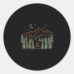 Campingplatz Lagerfeuer Bäume Wandern Camping-Auft Runder Aufkleber