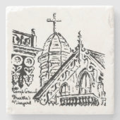 Campingplatz-Motiv von Babbie - Martha's Vineyard Steinuntersetzer (Vorderseite)