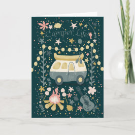Campingplatz Nachtruhe Grußkarte Karte
