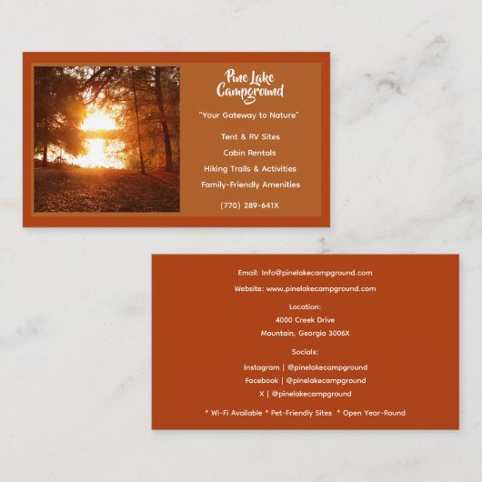 Campingplatz Rostwald Visitenkarte (Vorne/Hinten)