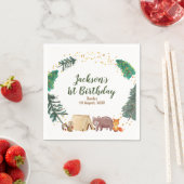 Campingplatz Wasserfarbe 1. Geburtstag Papier Napk Serviette (Beispiel)